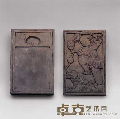 明 红丝石“刘海戏金蟾”砚 16×10.5×3.3cm
